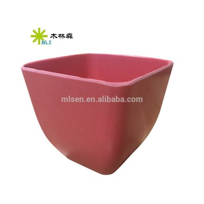 Eco-friendly home decoration bamboo fiber flower pot with tray