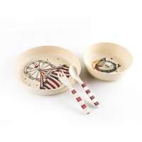 MLS biodegradable customized  bamboo fiber dinnerware set