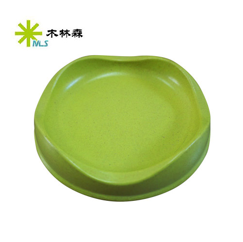 Wave shaped biodegradable bamboo fiber bowl for cat