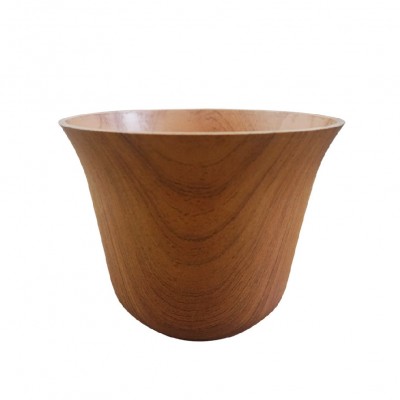 Wholesale Wooden style bamboo fiber round garden flower pot